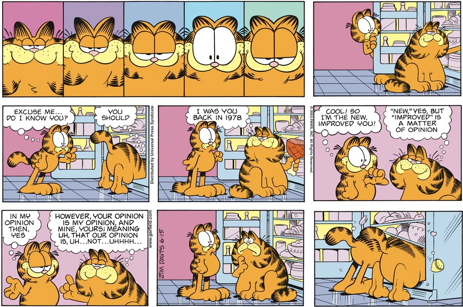 Garfield meets his old self