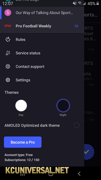 Inoreader quick settings