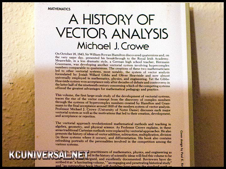 A History of Vector Analysis (back)