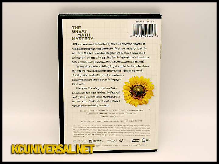 PBS NOVA The Great Math Mystery - back part of the DVD cover