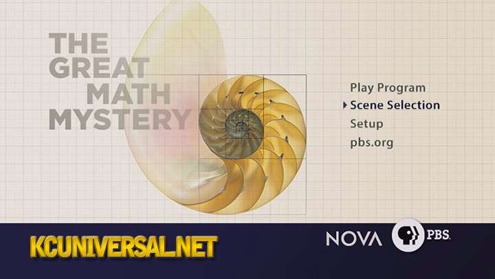 Official DVD menu of the 2015 PBS NOVA documentary 'The Great Math Mystery!'