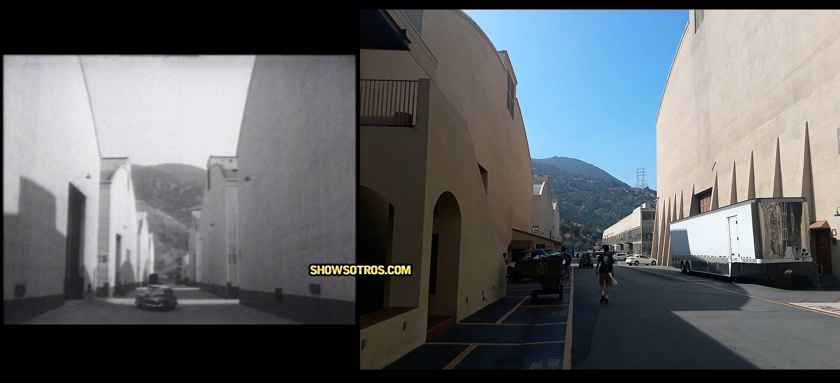 Warner Bros. studio lot back then and now.