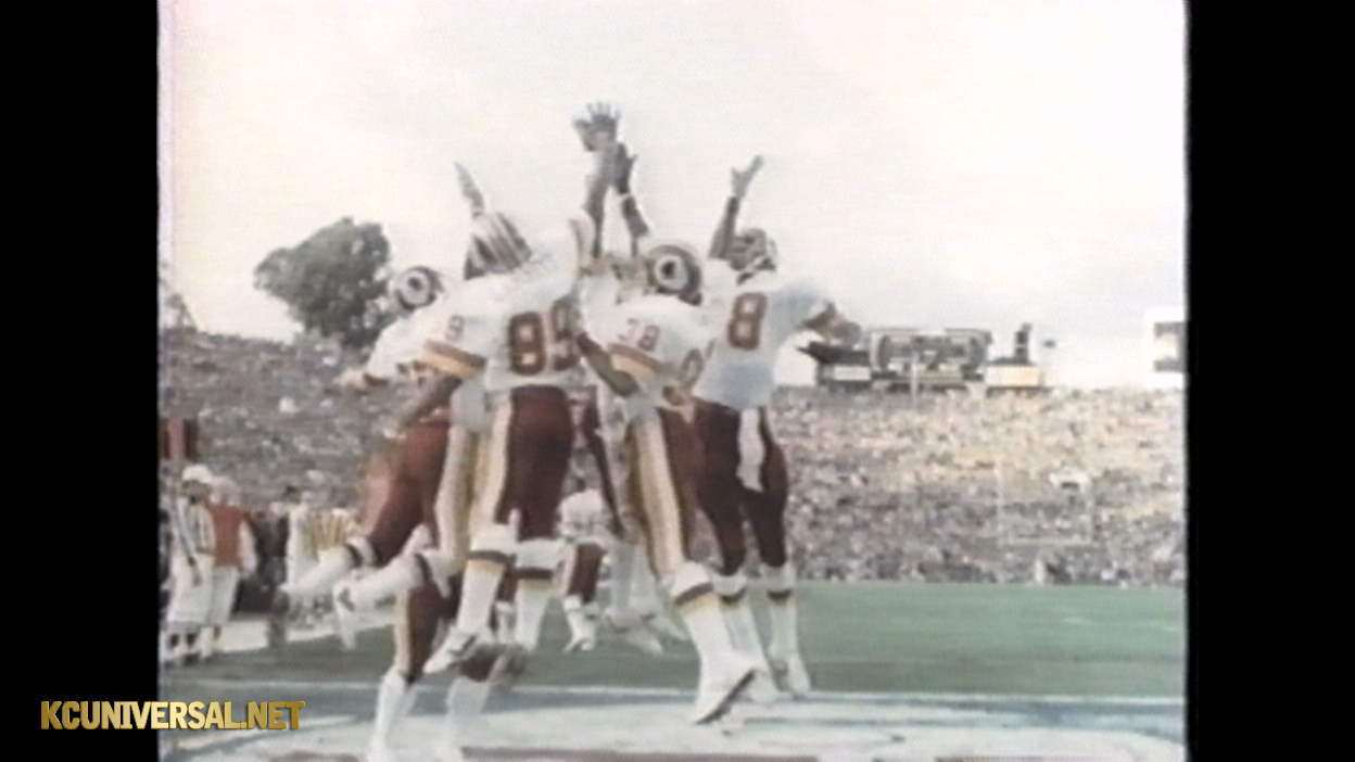 Redskins players' celebratory high-five jump!