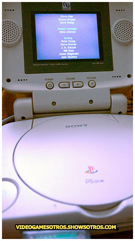 Third party portable screen for the PSOne in action