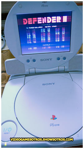 Official portable screen for the PSOne in action