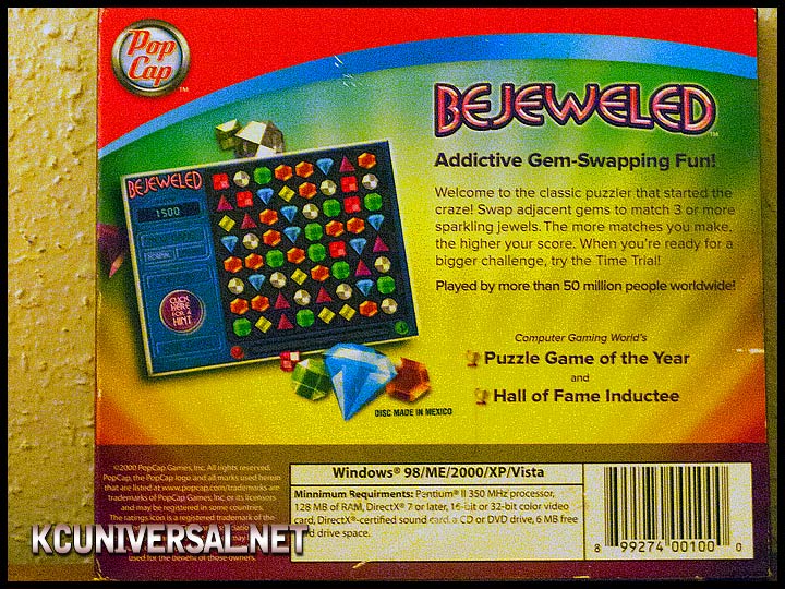 PC Bejeweld game (back)