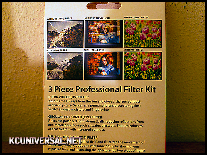 Circuit City 3 piece professional filter kit (back)