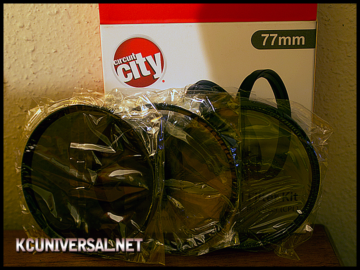 Circuit City 3 piece professional filter kit - UV filter, Polarizer and ND